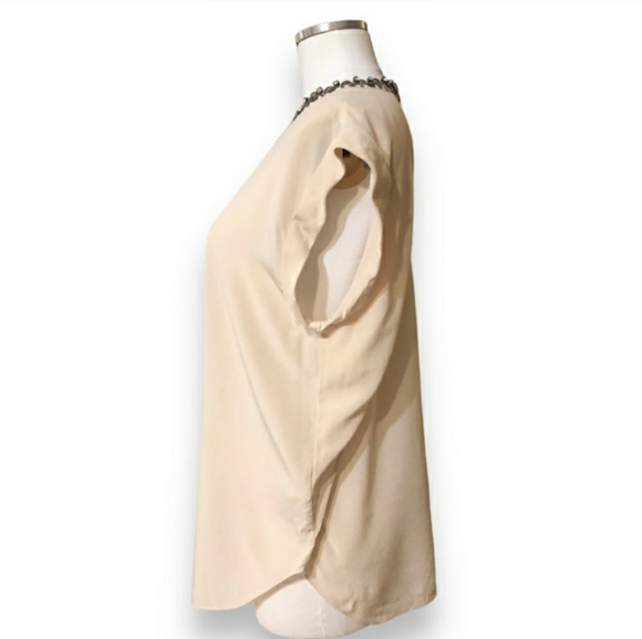 REBECCA TAYLOR Silk Embellished Scoop Neck Top100% - Picture 7 of 9